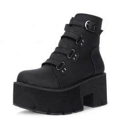 Kinky Cloth Military Punk Platform Boots Goth