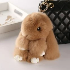 Kinky Cloth Mini Bunny Fur Keychain