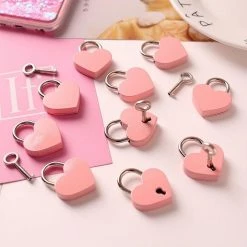 Kinky Cloth Mini Heart Shape Padlock With Key Jewelry