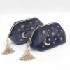 Kinky Cloth Moon Star Velvet Cosmetic Bag With Tassel Backpacks & Bags