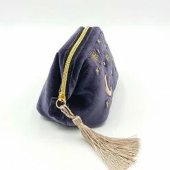 Kinky Cloth Moon Star Velvet Cosmetic Bag With Tassel Backpacks & Bags