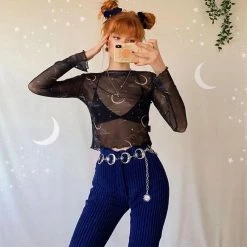 Kinky Cloth Moon Sun High Waist Chain Belt Goth