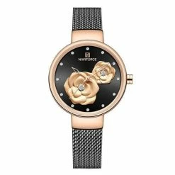 Kinky Cloth Dresses Naviforce Rose Clock Watch