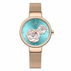 Kinky Cloth Dresses Naviforce Rose Clock Watch