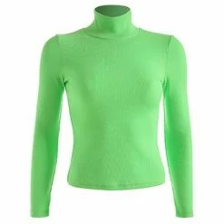 Kinky Cloth Top & Tees Neon Turtleneck Long Sleeve Shirt