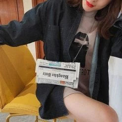 Kinky Cloth Backpacks & Bags Newspaper Clutch Crossbody Bag