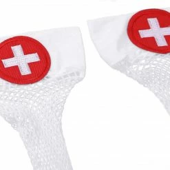 Kinky Cloth Nurse Diamond Net Stockings