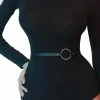 Kinky Cloth O Ring Adjustable Leather Waist Belt