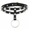 Kinky Cloth O-Round Spike Rivet Choker