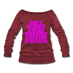 SPOD Obey Submit Adore Worship Cherish Surrender Wideneck Sweatshirt BDSM