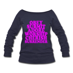 SPOD Obey Submit Adore Worship Cherish Surrender Wideneck Sweatshirt BDSM