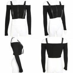Kinky Cloth Buckle Strap Off Shoulder Top 7 Kinky Cloth Buckle Strap Off Shoulder Top