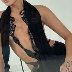 Kinky Cloth Top & Tees Twist Knot Halter Mini Dress