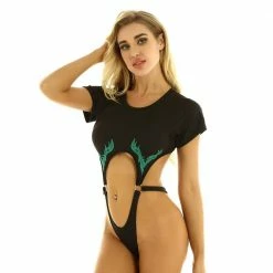 Kinky Cloth Raves & Festivals One Piece Embroidered Bodysuit