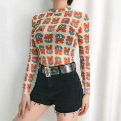 Kinky Cloth Top & Tees Vintage Flowers Long Sleeve Top