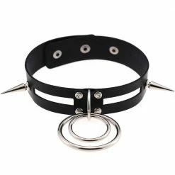Kinky Cloth Goth Oversized Rivet Choker
