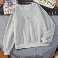 Kinky Cloth Oversized Sweatshirt With Rose Print