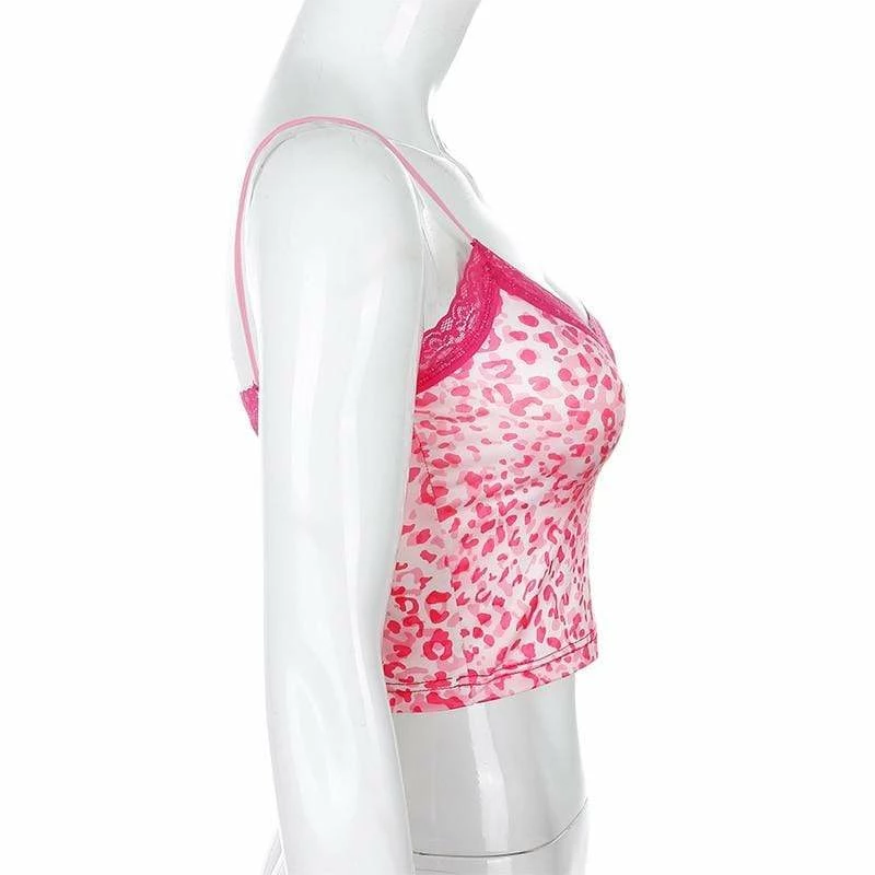 Kinky Cloth Patchwork Lace Edge Leopard Tank Top Raves & Festivals 5 Kinky Cloth Patchwork Lace Edge Leopard Tank Top Raves & Festivals