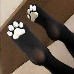 Kinky Cloth Kittens Paw Pads Over Knee Stockings