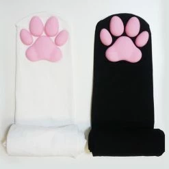Kinky Cloth Kittens Paw Pads Over Knee Stockings