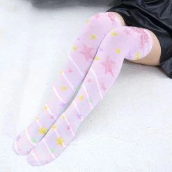 Kinky Cloth Paw Prints Thigh High Stockings