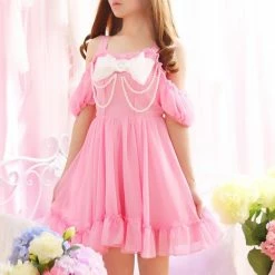 Kinky Cloth Pearl Bowknot Dress