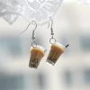 Kinky Cloth Pearl Milk Tea Earrings Jewelry