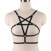 Kinky Cloth Pentagram Goth Bra Harness