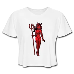 Kinky Cloth Sales 2022 9 SPOD Top & Tees Pin Up Devil Women's Cropped T-Shirt