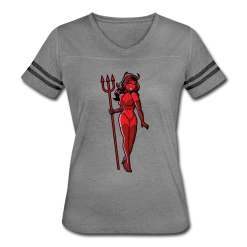SPOD Top & Tees Pin Up Devil Women’s Vintage Sport T-Shirt