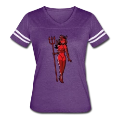 Kinky Cloth Sales 2022 7 SPOD Top & Tees Pin Up Devil Women’s Vintage Sport T-Shirt