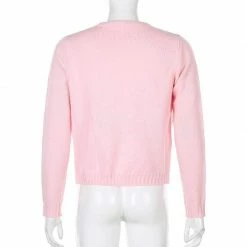 Kinky Cloth Pink Argyle Plaid Sweater