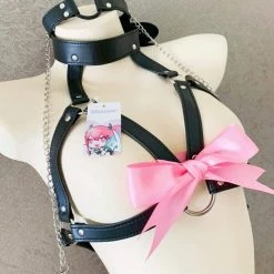 Kinky Cloth Pink Bowknot Body Harness