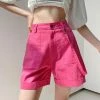 Kinky Cloth Skirts Pink Cargo Shorts With Strips Pockets