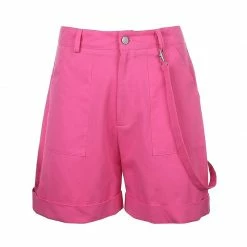 Kinky Cloth Skirts Pink Cargo Shorts With Strips Pockets