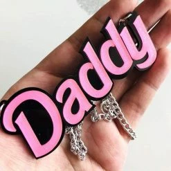 Kinky Cloth DDLG - Daddy / Little Pink Daddy Necklace Classic Style