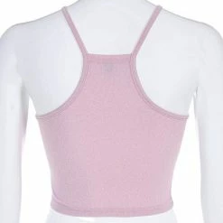 Kinky Cloth Pink Halter Cropped Tank Top Top & Tees 10 Kinky Cloth Pink Halter Cropped Tank Top Top & Tees