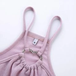 Kinky Cloth Pink Halter Cropped Tank Top Top & Tees 11 Kinky Cloth Pink Halter Cropped Tank Top Top & Tees