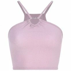 Kinky Cloth Pink Halter Cropped Tank Top Top & Tees 9 Kinky Cloth Pink Halter Cropped Tank Top Top & Tees