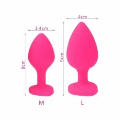 Kinky Cloth Anal Toys Pink Heart Jeweled Plug