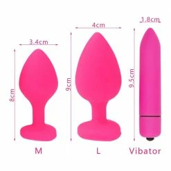 Kinky Cloth Anal Toys Pink Heart Jeweled Plug
