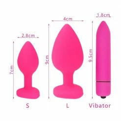 Kinky Cloth Anal Toys Pink Heart Jeweled Plug