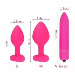 Kinky Cloth Anal Toys Pink Heart Jeweled Plug