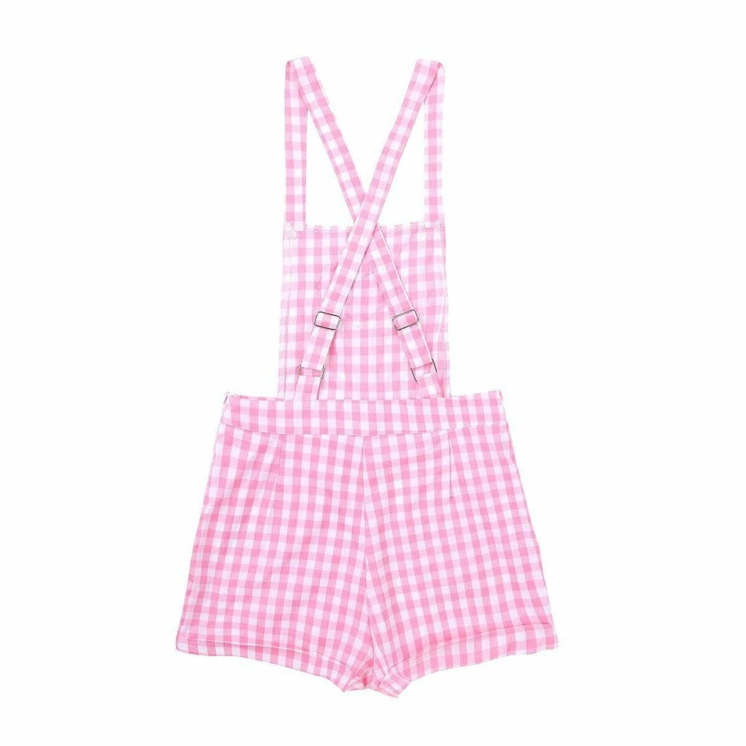 Kinky Cloth Pink Plaid Overalls 6 Kinky Cloth Pink Plaid Overalls