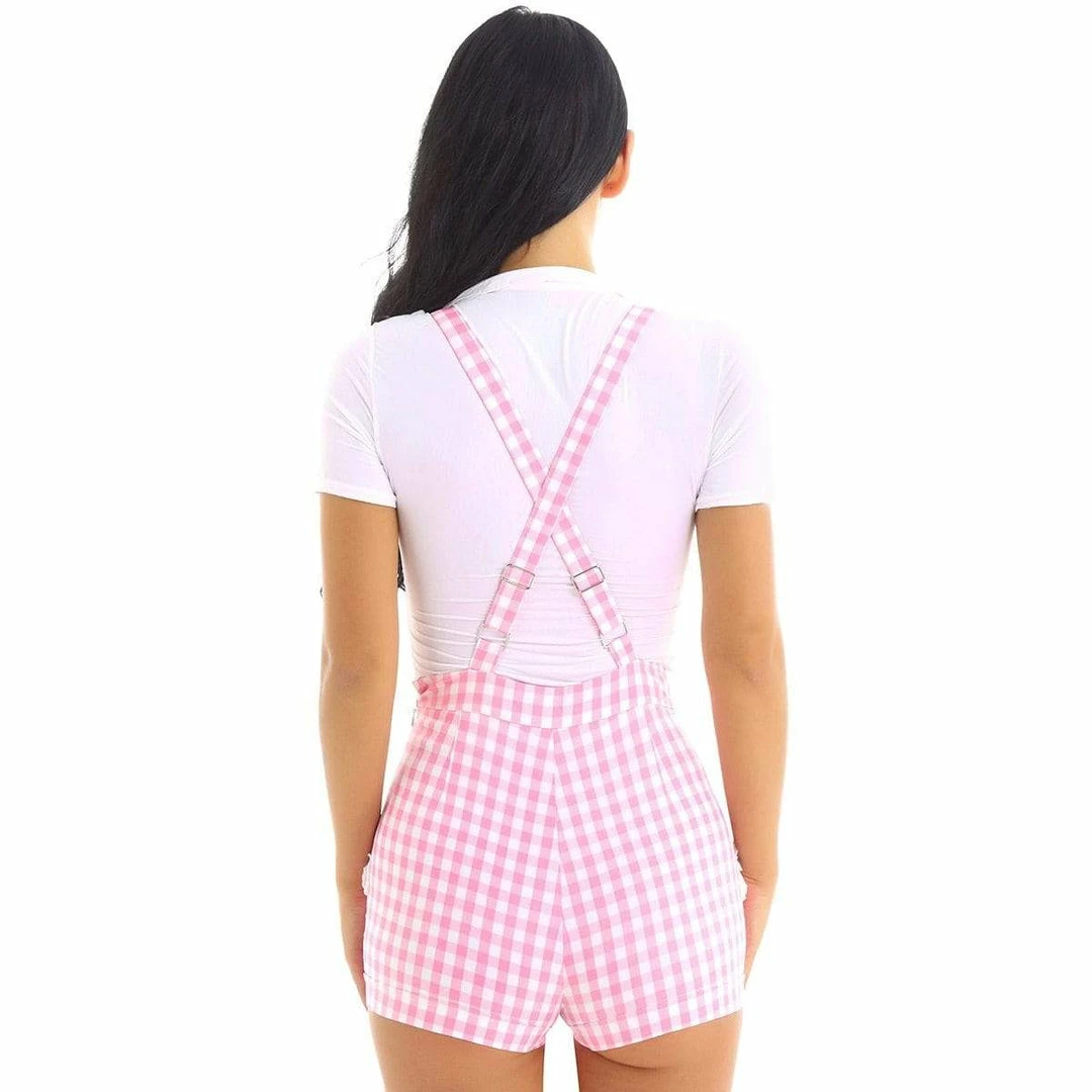 Kinky Cloth Pink Plaid Overalls 3 Kinky Cloth Pink Plaid Overalls