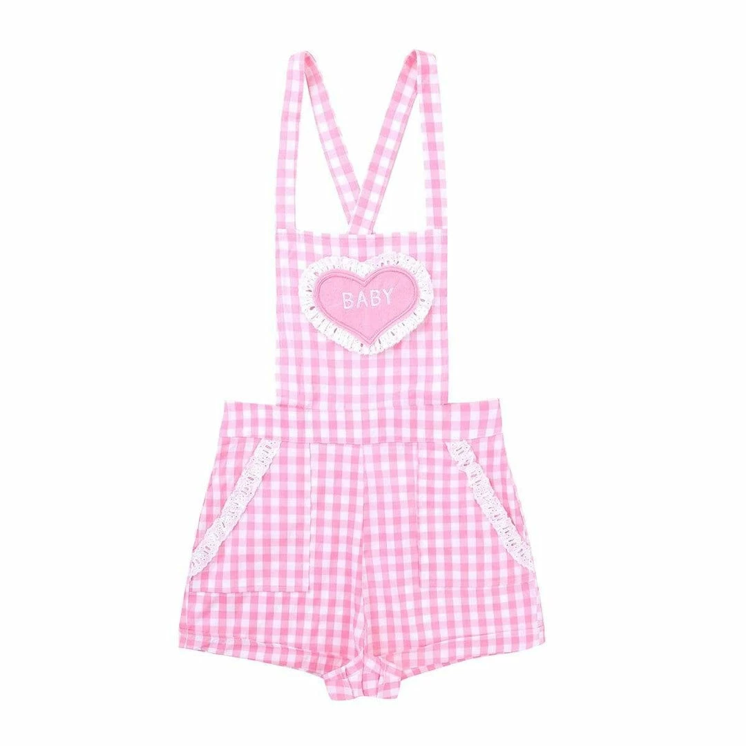 Kinky Cloth Pink Plaid Overalls 7 Kinky Cloth Pink Plaid Overalls