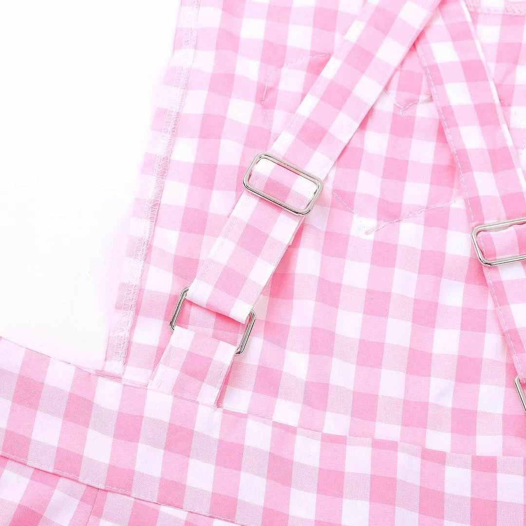 Kinky Cloth Pink Plaid Overalls 9 Kinky Cloth Pink Plaid Overalls