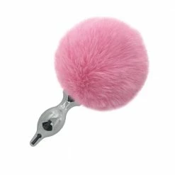 Kinky Cloth Pink Rabbit Metal Tail Plug