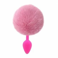 Kinky Cloth Pink Rabbit Metal Tail Plug