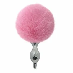 Kinky Cloth Pink Rabbit Metal Tail Plug